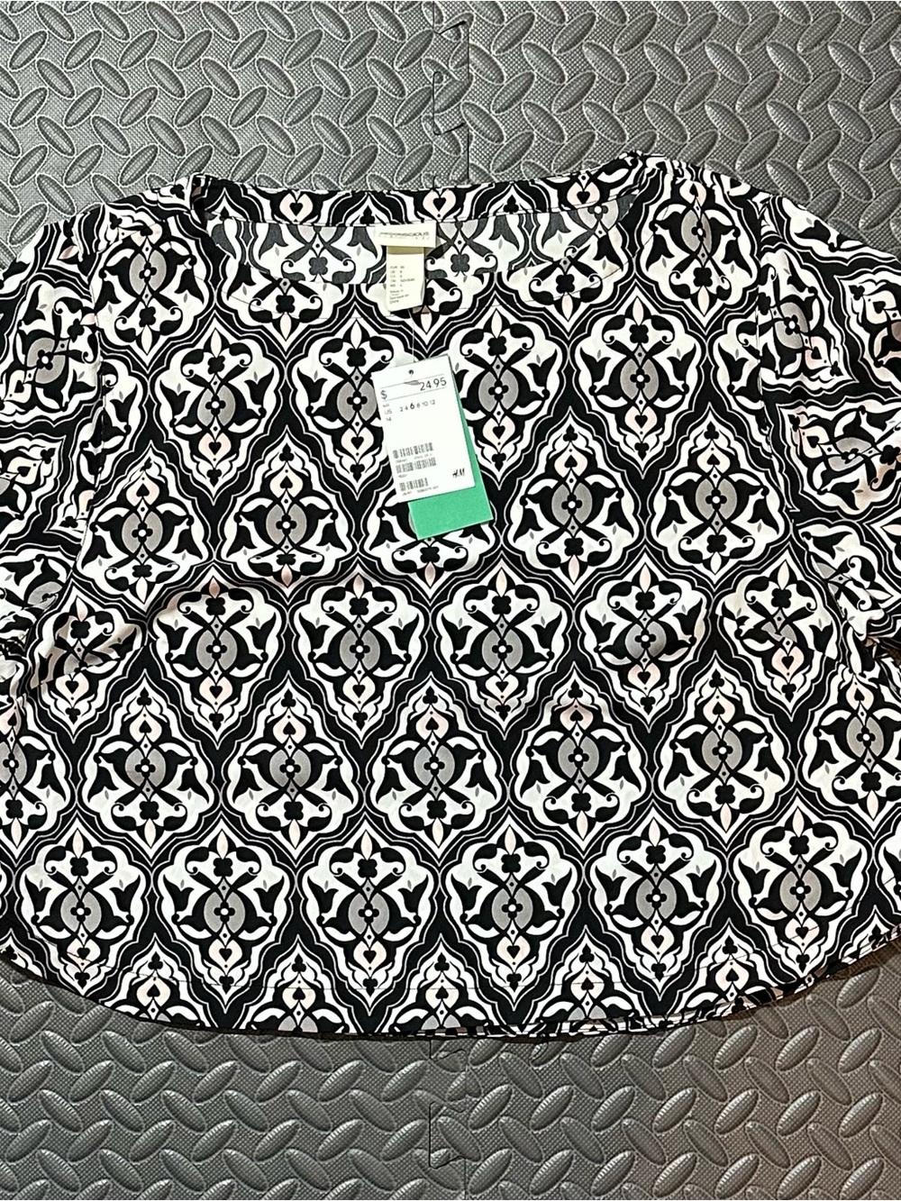 NWT H&M Conscious Collection Damask Print Crop Blouse